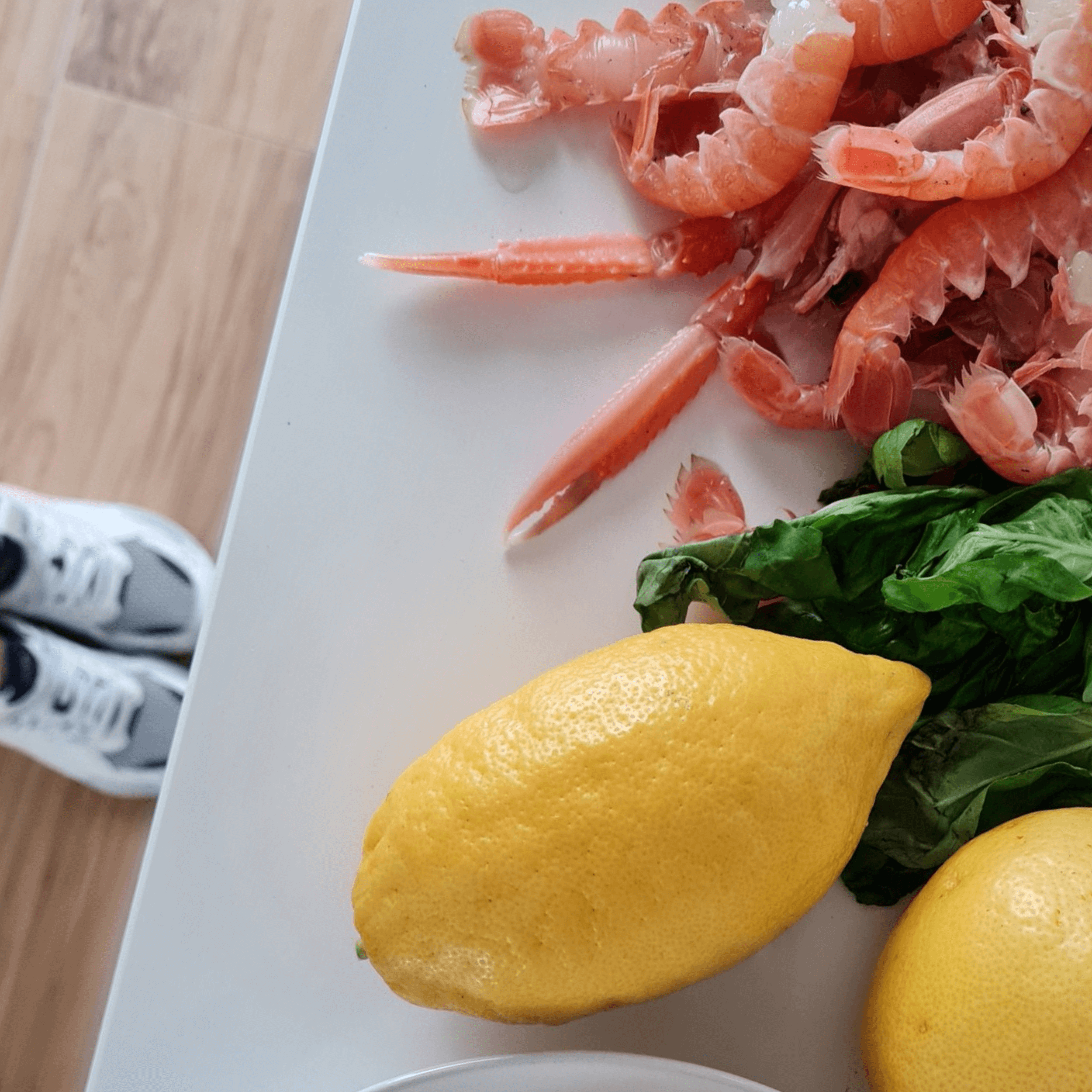 Primo al limone e scampi